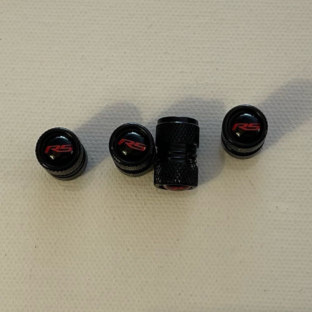 RS Rally Sport Valve Stem Caps in Black Set of 4 NWT